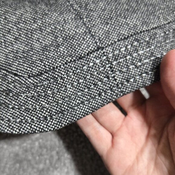 Ann Taylor Virgin Wool Blend Gray One Button Blazer Contrast Stitching Preppy - Picture 6 of 10